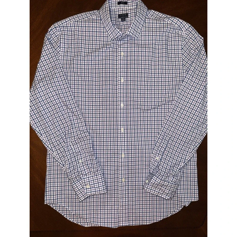 J Crew Mens Lightweight Slim Fit Plaid Button Down Shirt XL‎ Business Casual